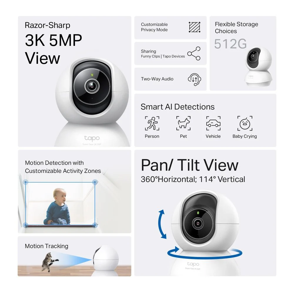 3K 5MP 360° Indoor Kamera | Tapo C230 - Image 4