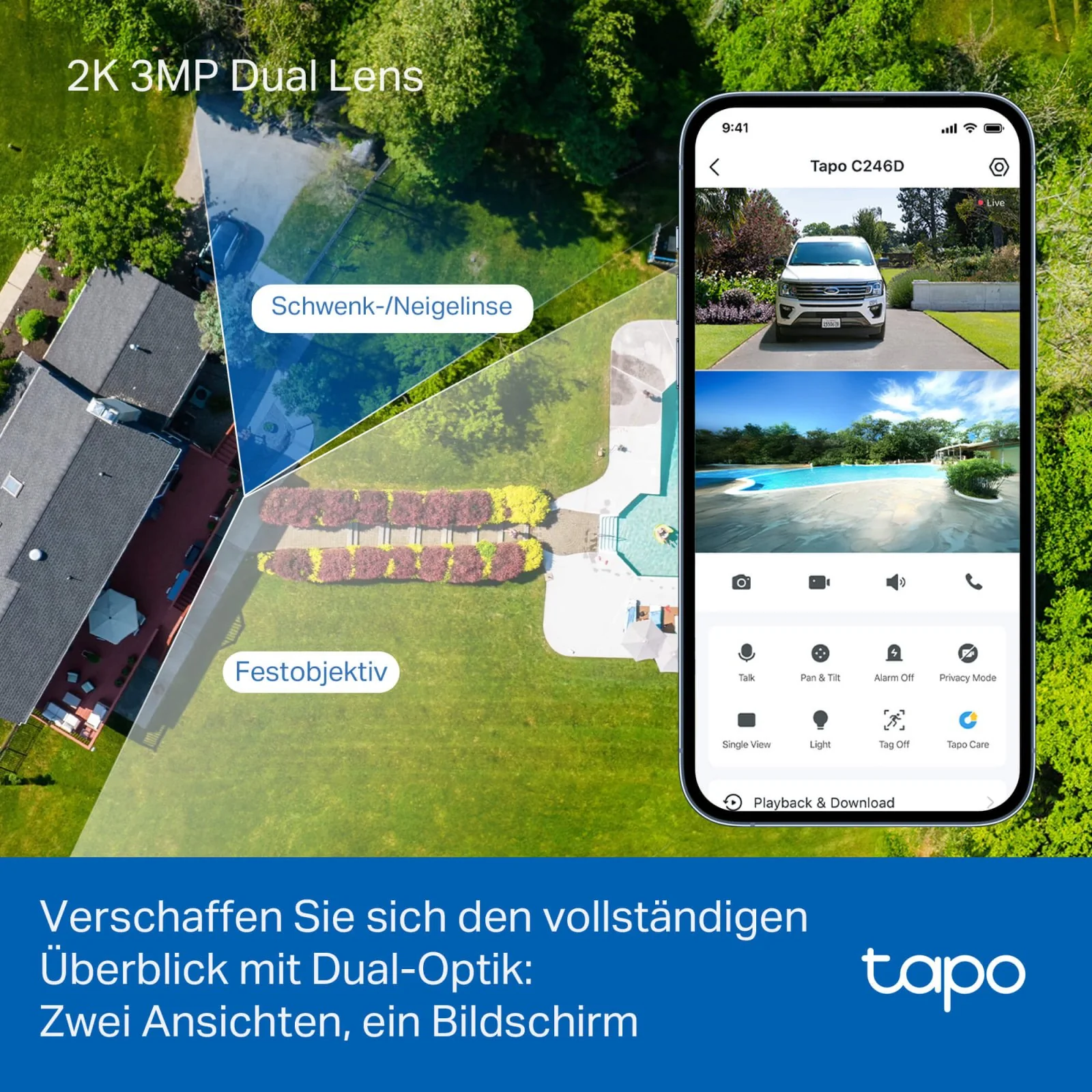 2K+2K Dual-Objektiv 360° Outdoor Kamera | Tapo C246D - Image 4