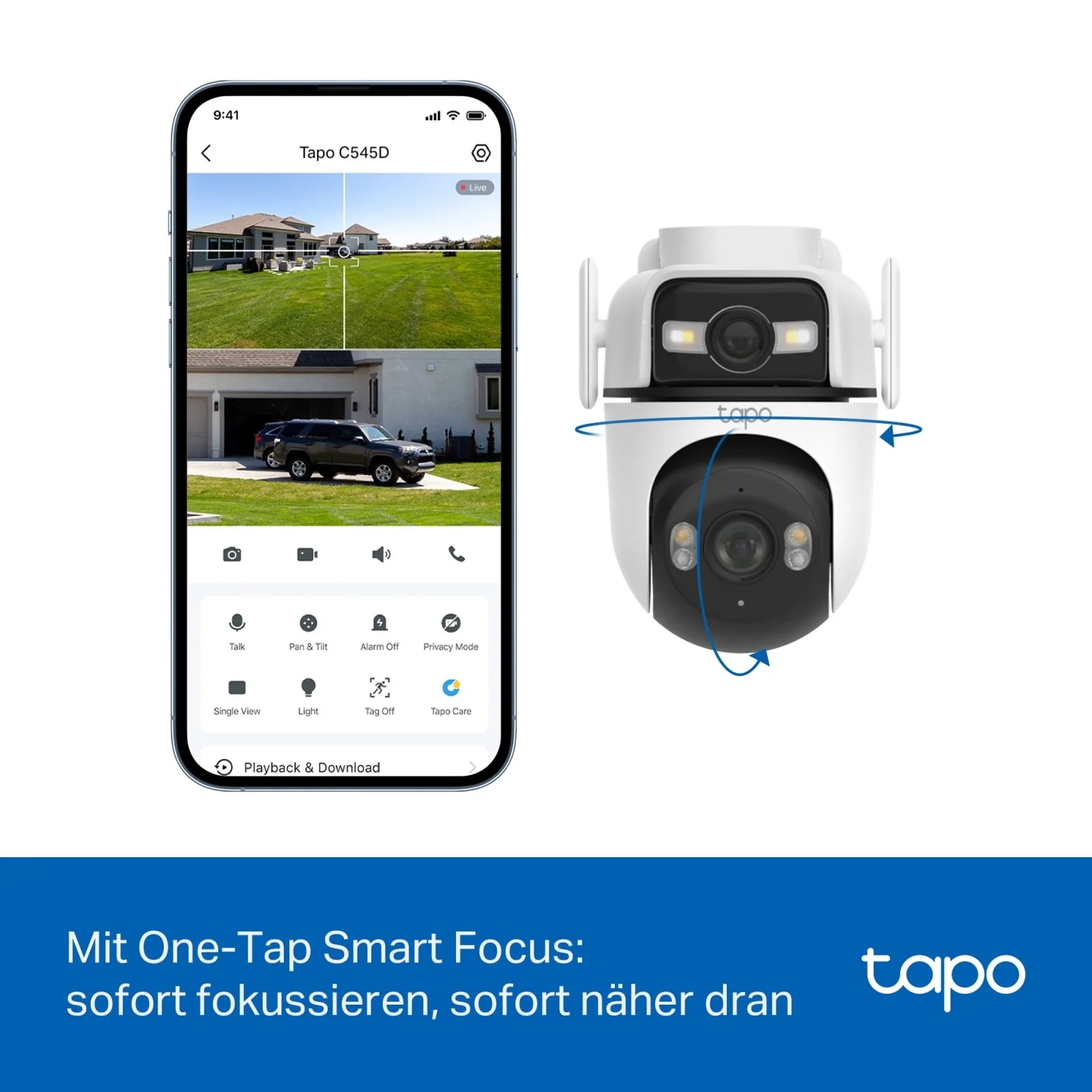 2K+2K Dual-Objektiv 360° Outdoor Kamera mit IP66-Wetterbeständigkeit | Tapo C545D - Image 10