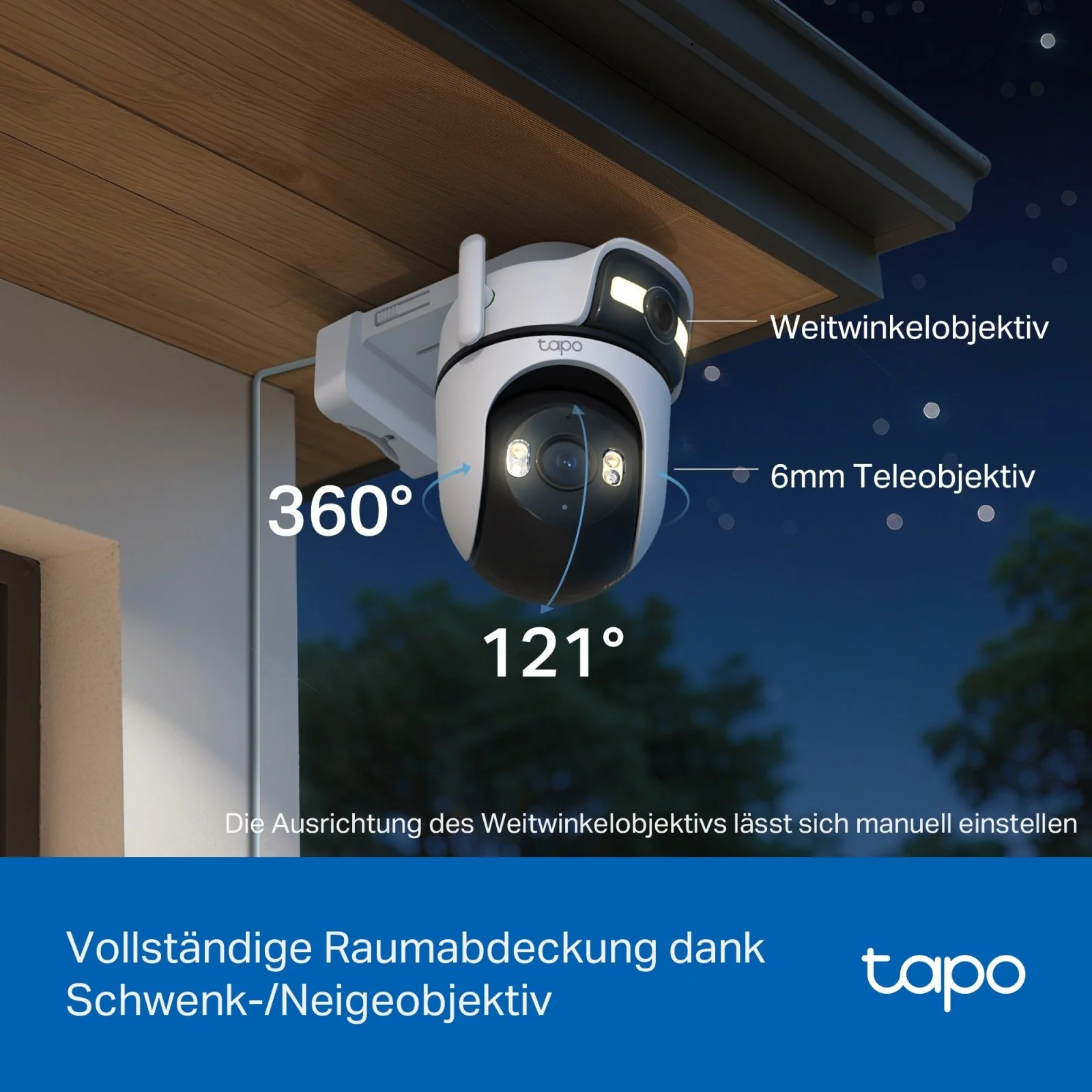 2K+2K Dual-Objektiv 360° Outdoor Kamera mit IP66-Wetterbeständigkeit | Tapo C545D - Image 8