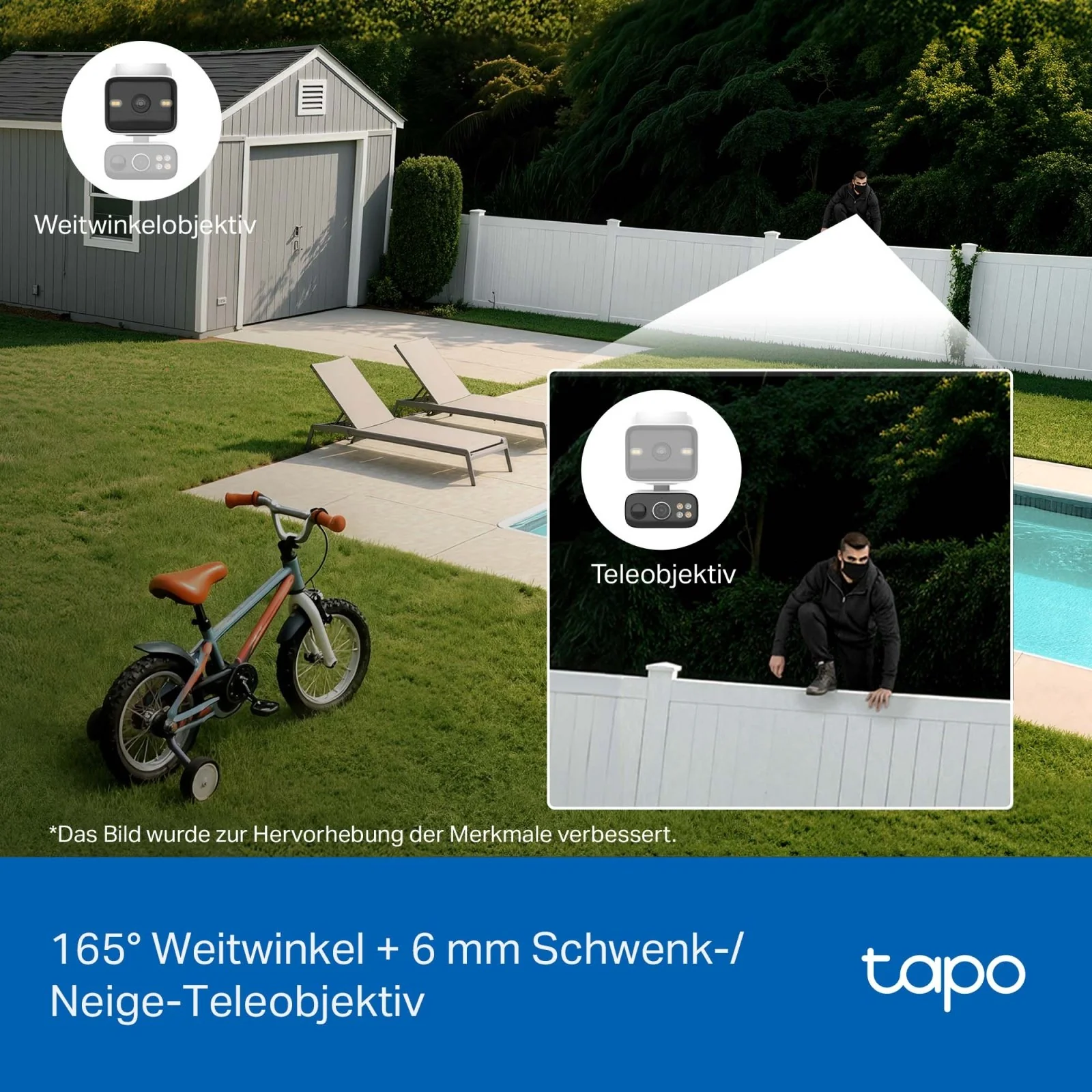 2K+2K Dual-Objektiv 360° Solarbetriebene Kamera | Tapo C645D KIT - Image 4