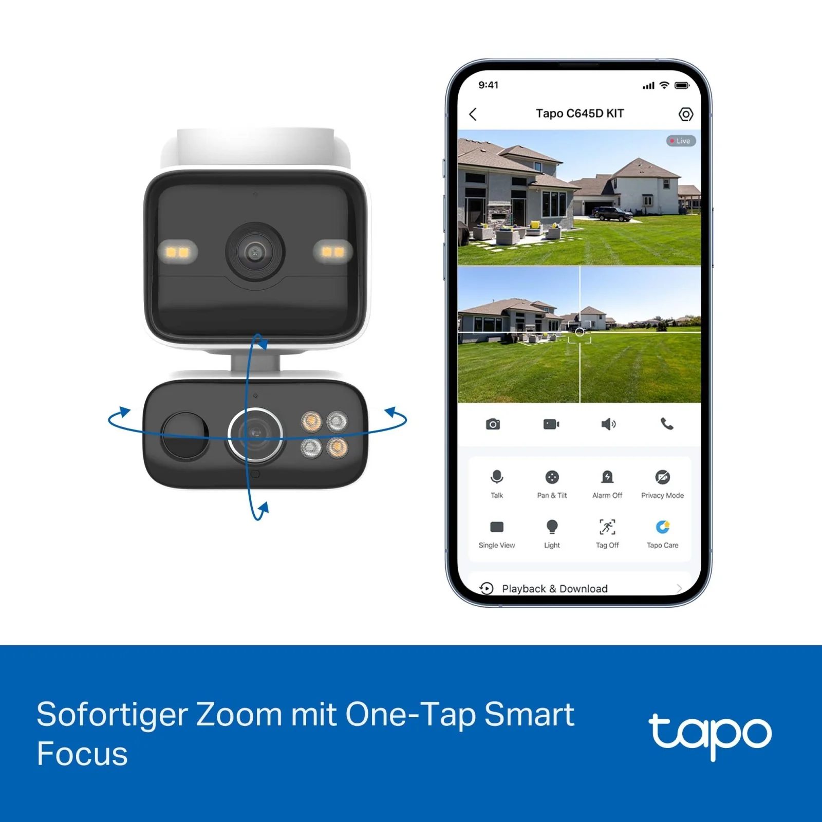 2K+2K Dual-Objektiv 360° Solarbetriebene Kamera | Tapo C645D KIT - Image 8