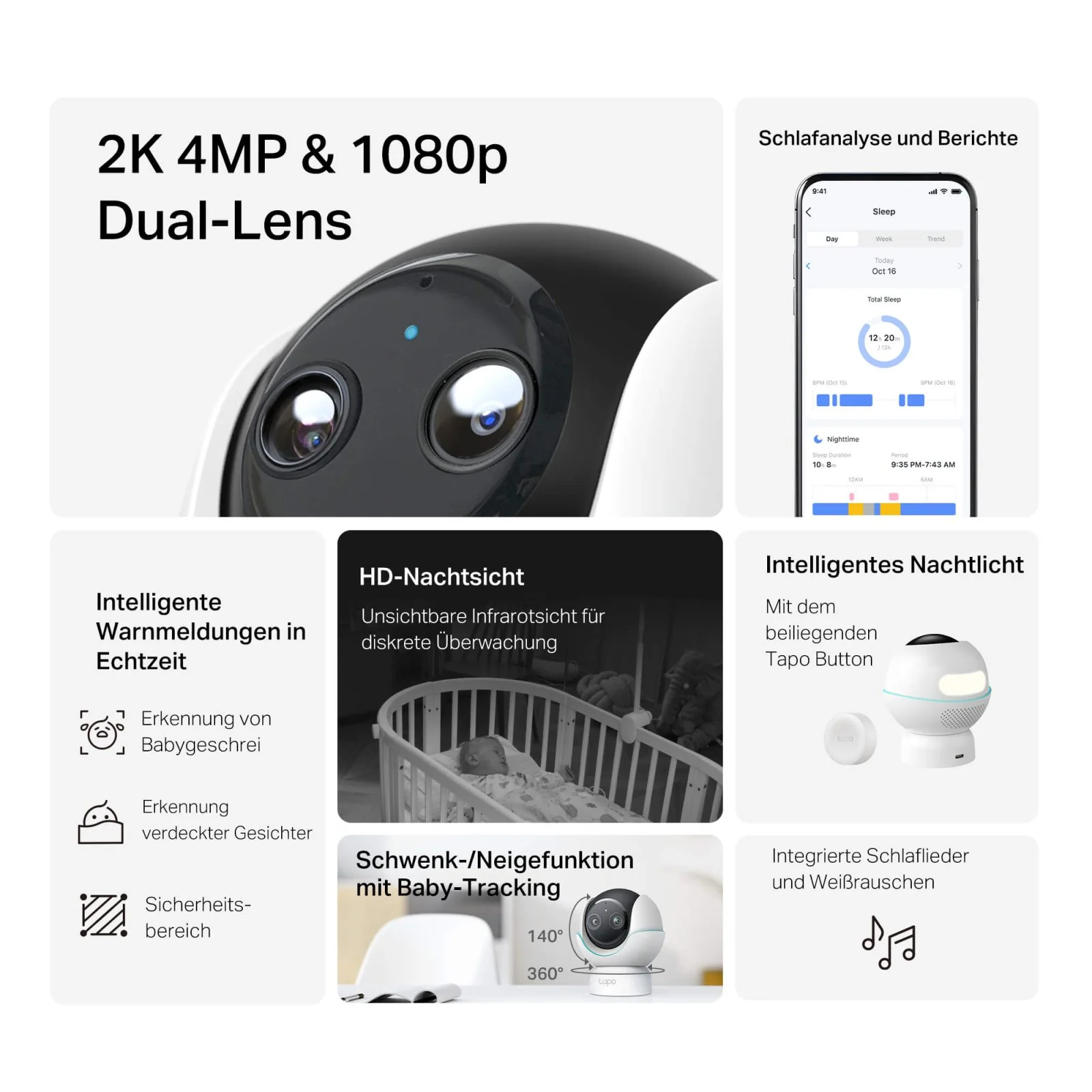 2K 4MP Dual-Objektiv 360° Baby Kamera | Tapo C840 - Image 3