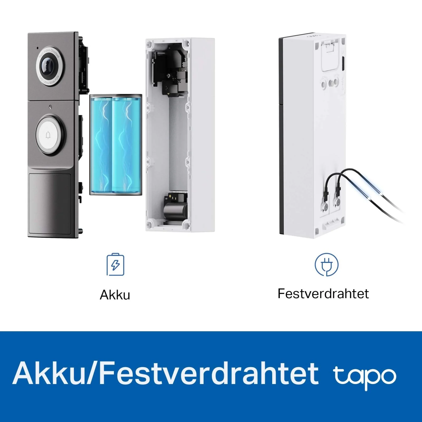 2K 180° Video Türklingel 10000mAh Akku (fest verbaut/verdrahtet) | Tapo D235 - Image 3