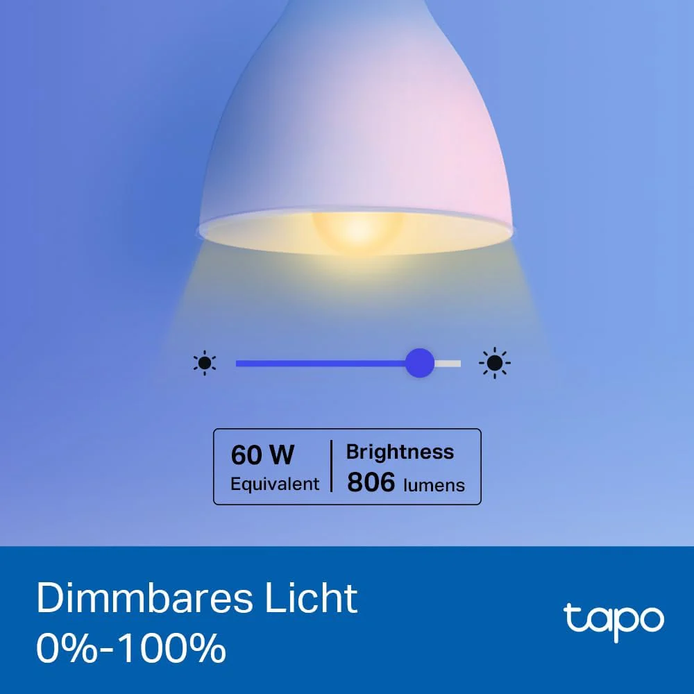 E27 & 806 Lumen Tapo L530E | WLAN Glühbirne mehrfarbig - Image 4